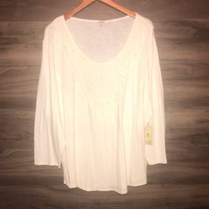 Reba Spring Bloom Cream Lace Top Size 3XL NWT
